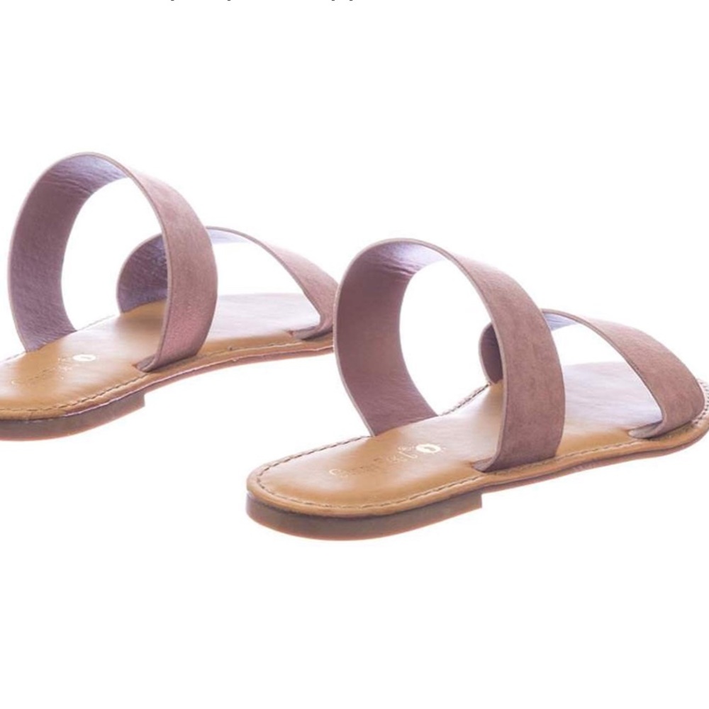 Strappy Double Band Open Toe Slide Sandals - Picture 4 of 9